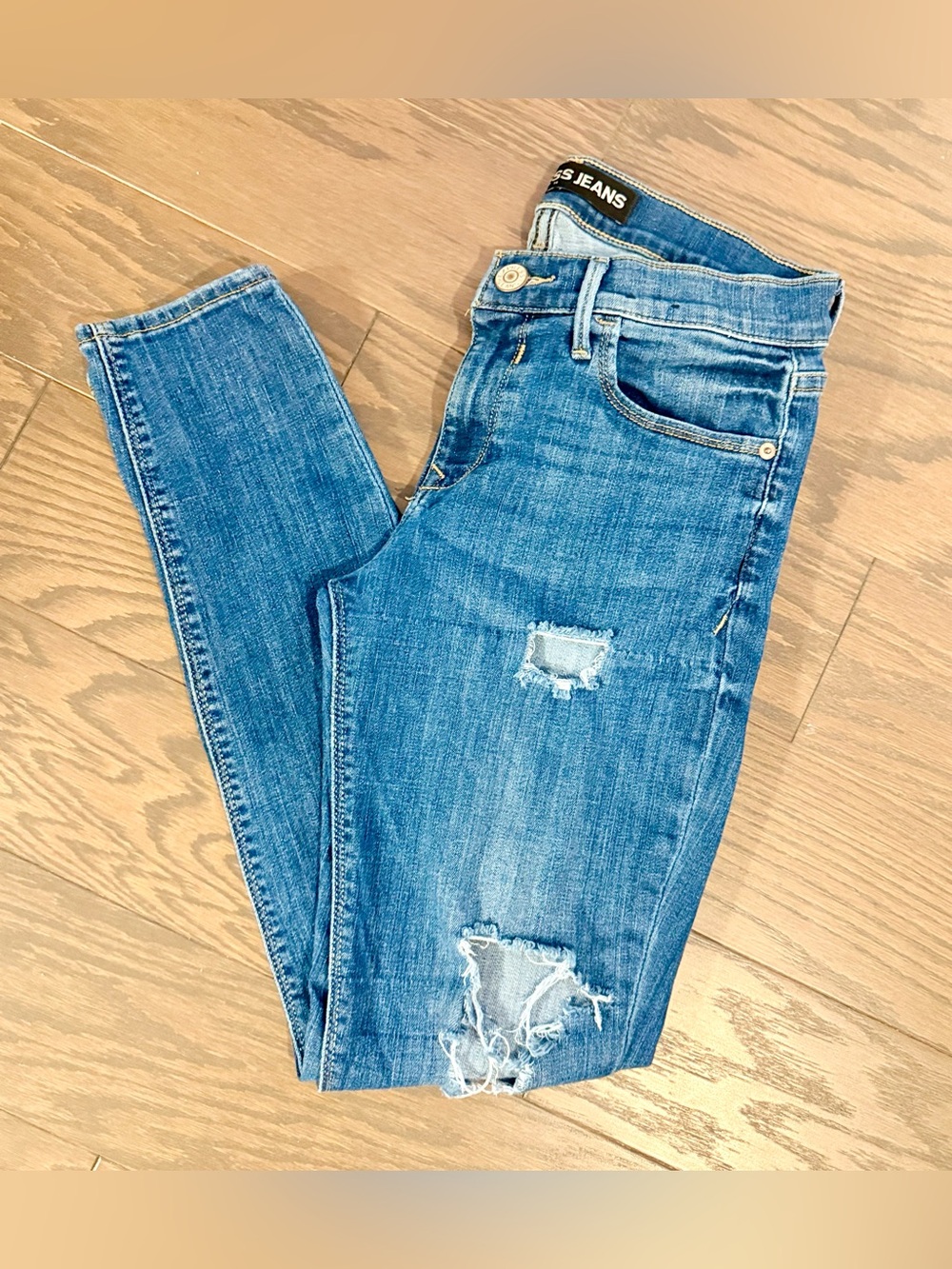Express Mid Rise Distressed Jean Leggings Size 8R
